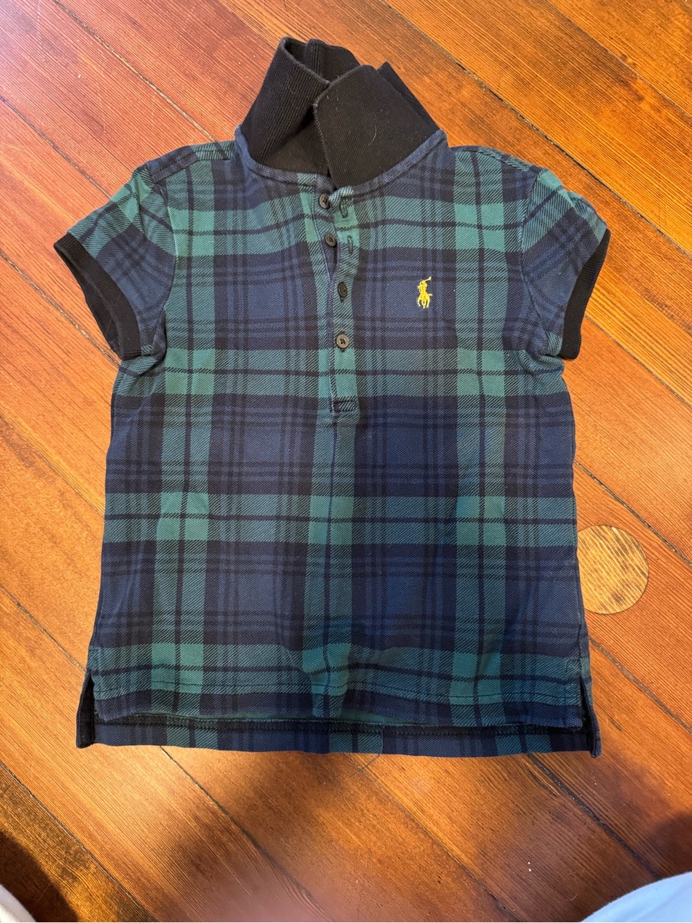 Polo by Ralph Lauren Green & Navy Black Watch Plaid Short-Sleeve Polo